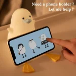 چراغ خواب سیلیکونی مدل اردک کلاه‌دار | Duck Night Light - تصویر 2