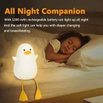 چراغ خواب سیلیکونی مدل اردک کلاه‌دار | Duck Night Light - تصویر 6