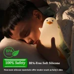 چراغ خواب سیلیکونی مدل اردک کلاه‌دار | Duck Night Light - تصویر 8